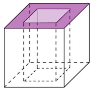 B10. Площадь поверхности куба с вырезанной правильной призмой (вар. 50)