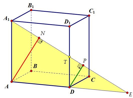 C2. Найти расстояние от середины ребра куба до плоскости сечения куба (вар. 55)