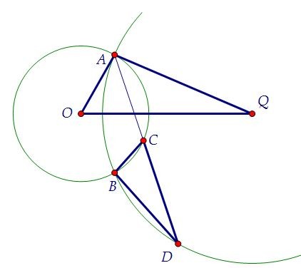 Две пересекающиеся окружности и подобные треугольники (вар. 52)