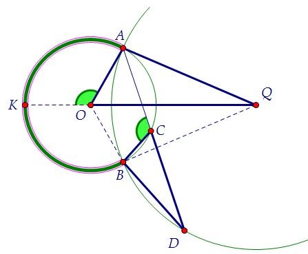 C4. Две пересекающиеся окружности и подобные треугольники (вар. 52)