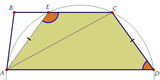 Трапеция и две окружности, описанные около треугольников (вар. 53)