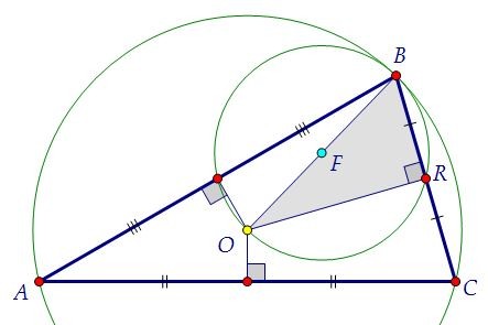 Найти площадь треугольника, вписанного в окружность (вар. 55)