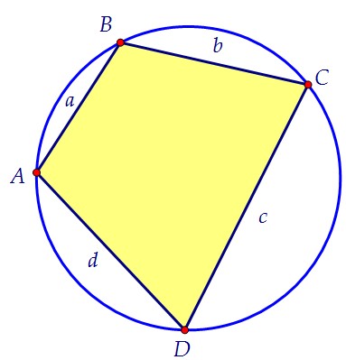 Вокруг выпуклого четырёхугольника со сторонами описана окружность (вар. 84)