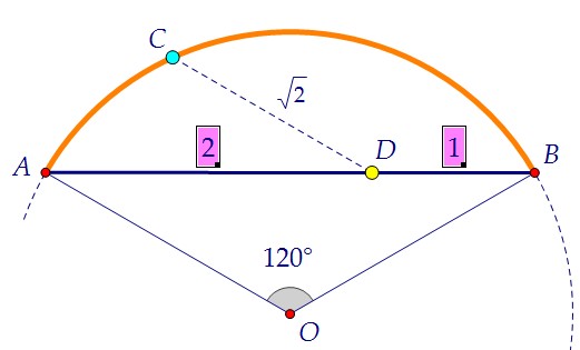 Хорда AB стягивает дугу окружности, равную 120° (вар. 87)