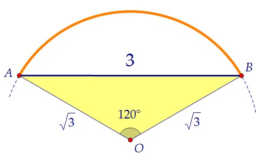18(C4). Хорда AB стягивает дугу окружности, равную 120° (вар. 87)