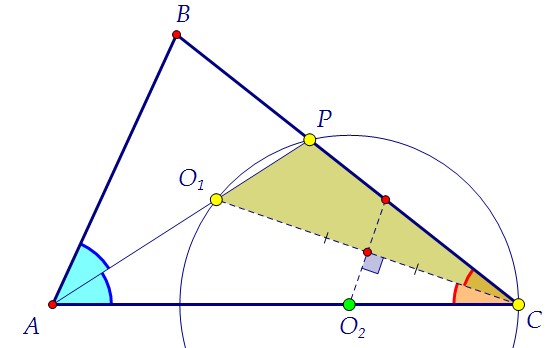 Окружность с центром на стороне AC проходит через вершину С (вар. 94)