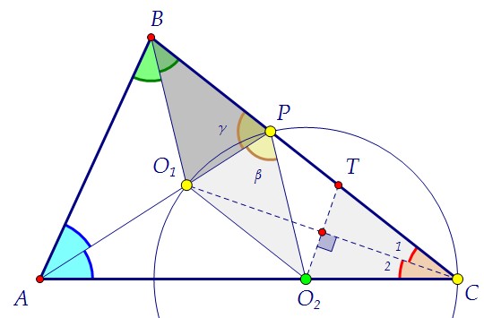 18(C4). Окружность с центром на стороне AC проходит через вершину С (вар. 94)