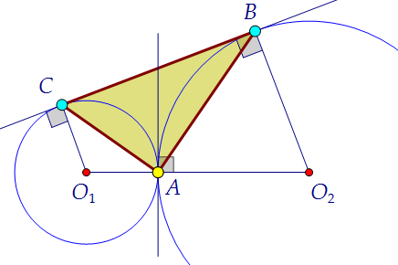 Две окружности касаются внешним образом в точке А (вар. 97)