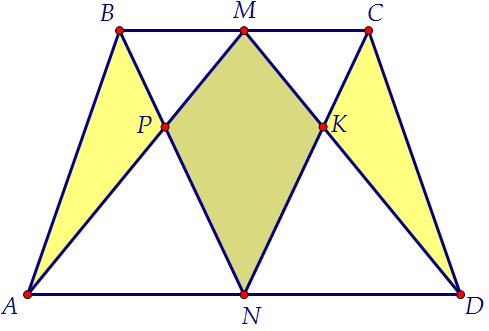 В равнобедренной трапеции АВСD точки М и N – середины оснований (вар. 103)